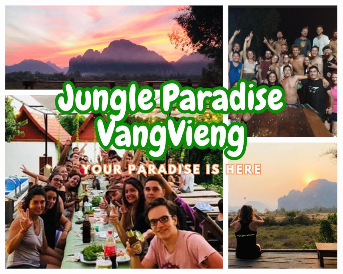 Jungle Paradise Vangvieng - Bungalows Vang Vieng Bagian luar foto